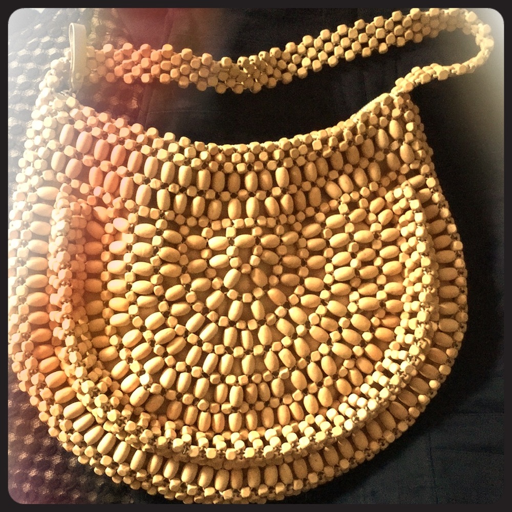 Preowned Club Monaco Wooden Beaded Purse